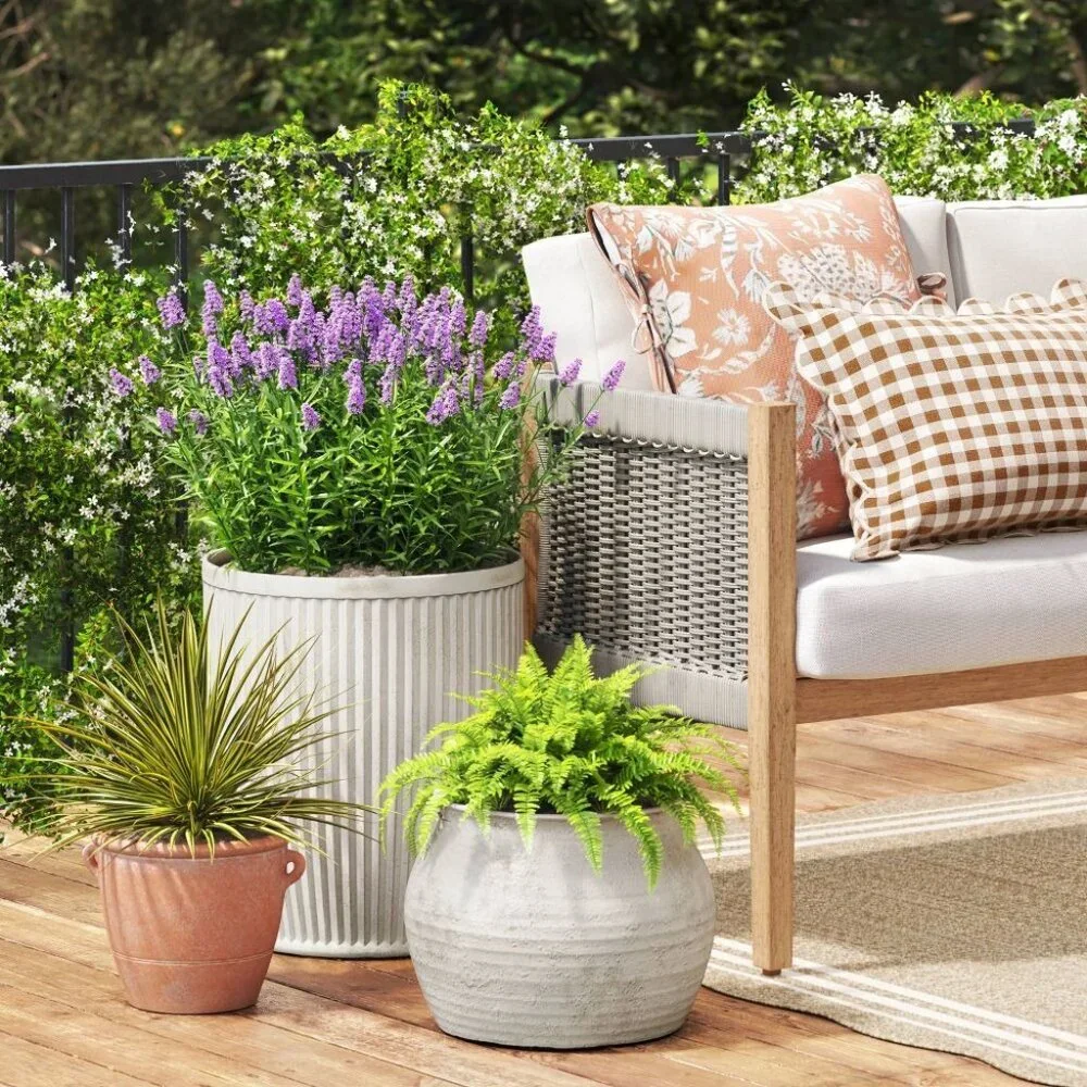 Weathered Ribbed Composite Indoor/Outdoor‎ Planter – Threshold Studio McGee